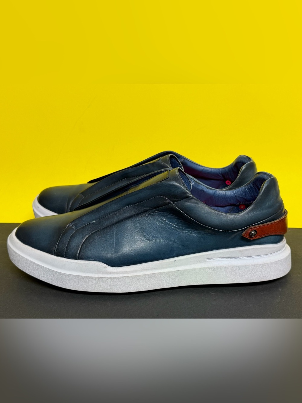 GARDNT Gino Sneaker Blue Patina Handmade Leather Men 46 US 12 MADE IN ITALY $295